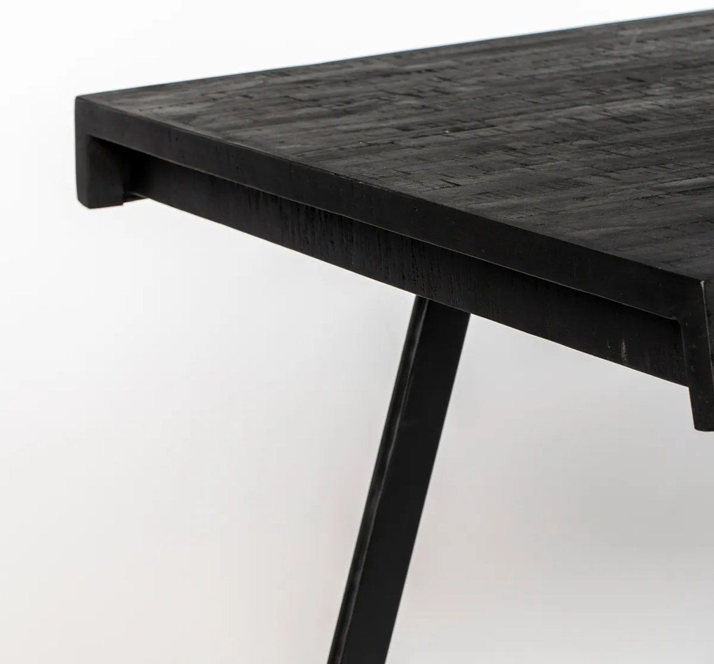 Lavis Suri Black Eettafel Van Gerecycled Teak Zwart 220 X 90 Cm - 220 X 100cm.