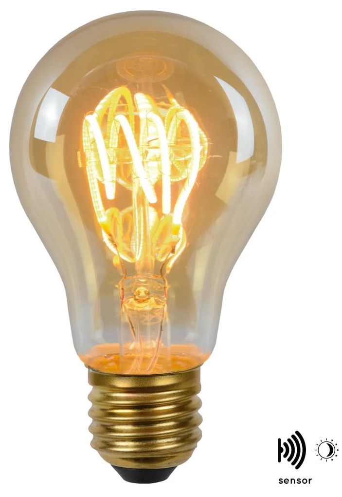 Lucide Bulb LED lamp met dag/nacht sensor 2200K E27 4W 6cm amber