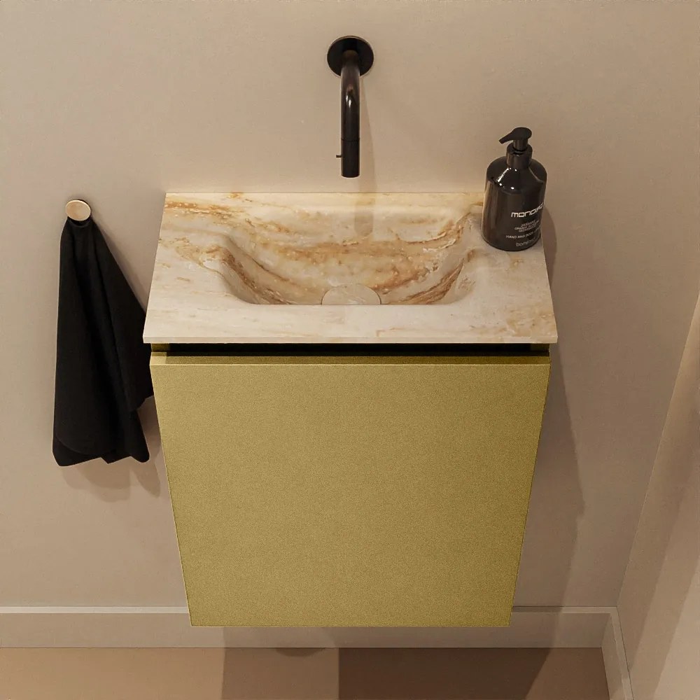 Mondiaz Ture DLux toiletmeubel 40cm oro met wastafel frappe midden zonder kraangat