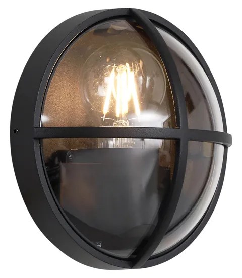 Buiten wandlamp zwart rond IP65 - Target
