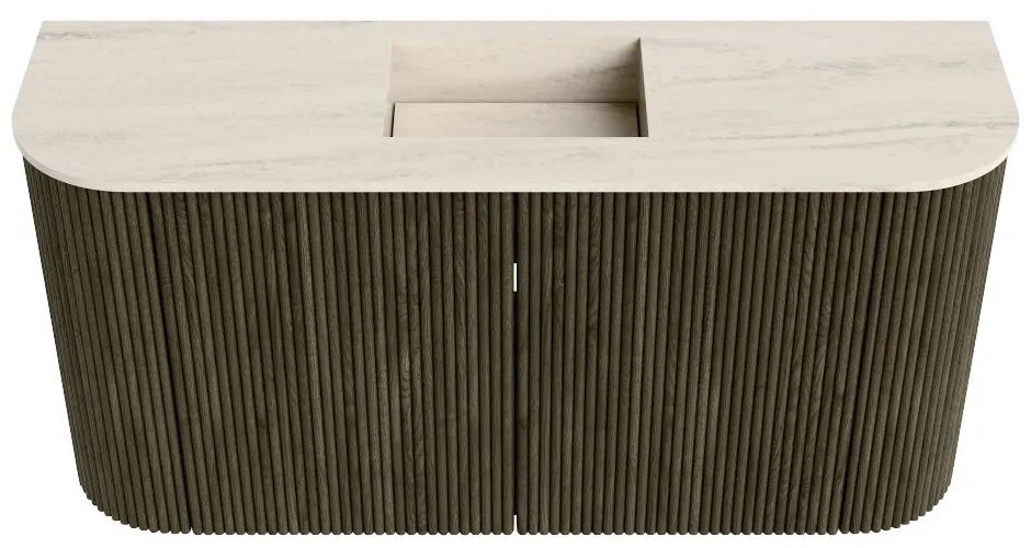 Mondiaz Joya DLux 85cm toiletmeubel ronding links/rechts shadow met wastafel faye midden 1 kraangat meli