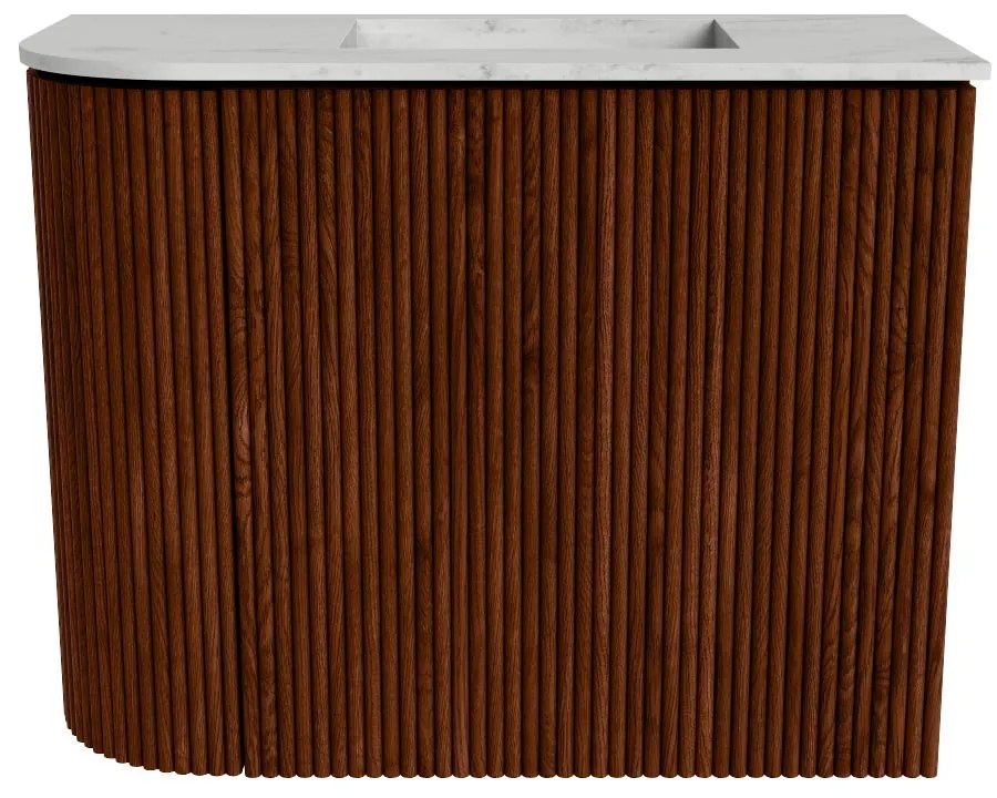 Mondiaz Joya DLux 50cm toiletmeubel ronding links ruby met wastafel faye rechts zonder kraangat opalo
