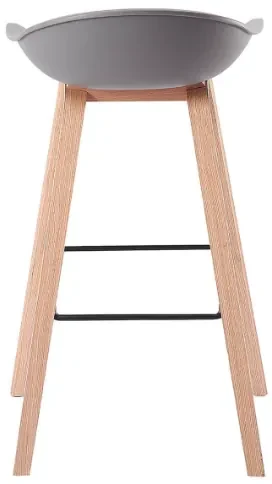 House of Rebels Barkruk - Romeo - 73 cm - Grijs - Hout - Set van 2 - House of Rebels