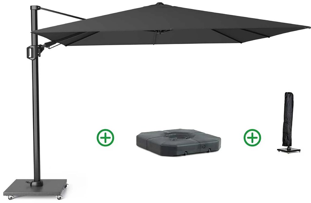 Platinum Challenger zweefparasol 3x3mT2 premium (incl. voet + hoes) faded black