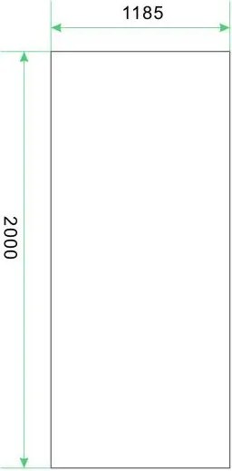 Mueller Slimline glaswand 120x200cm met overloop van helder naar spiegel rookglas