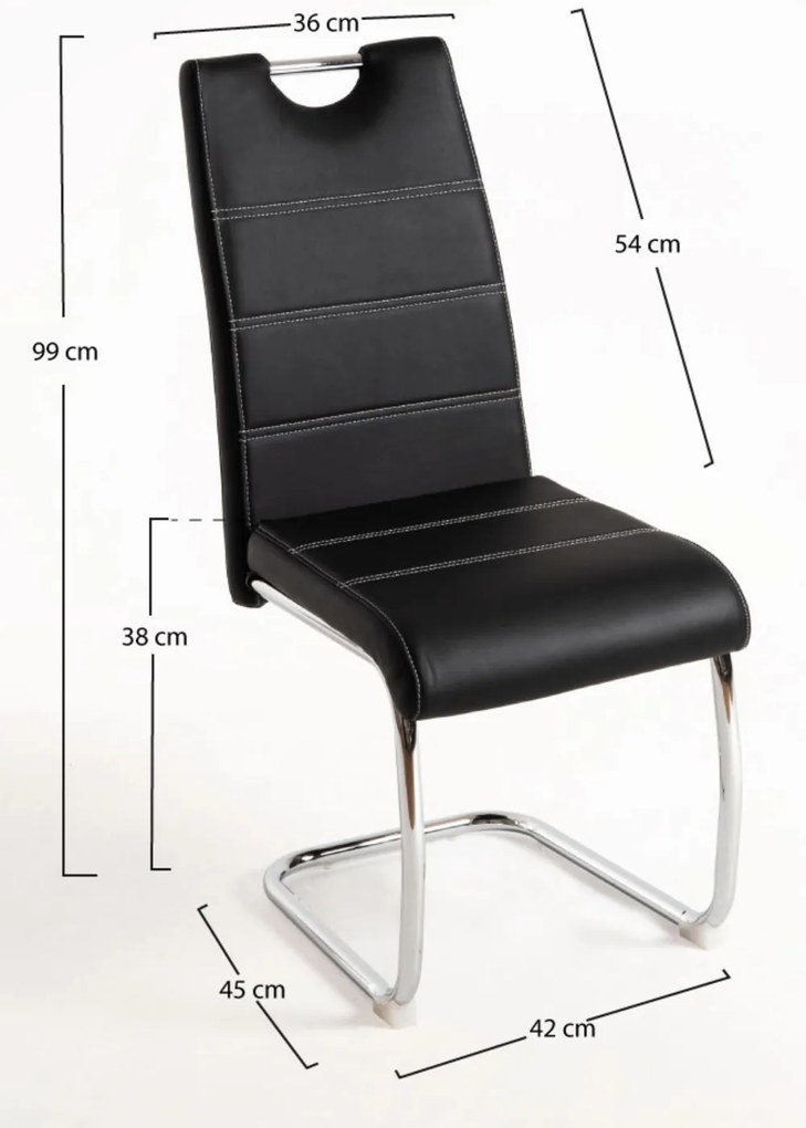 Pak 4 Kunstlederen Hallen Stoelen