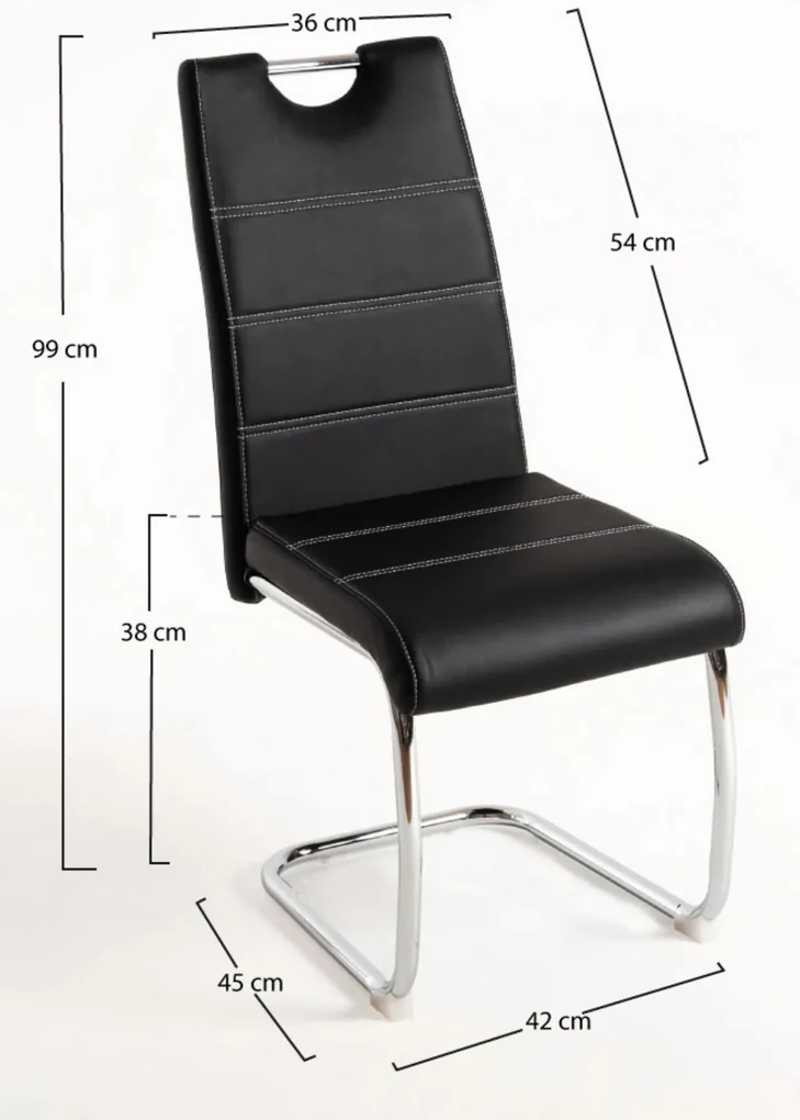 Pak 4 Kunstlederen Hallen Stoelen