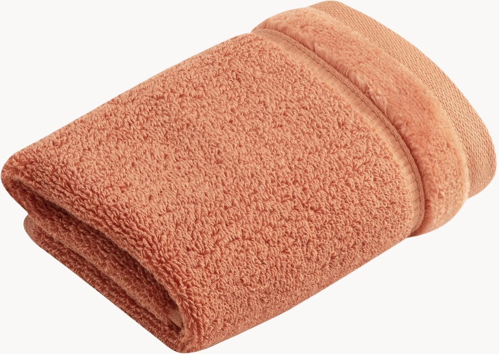 Katoenen gezichtsdoeken Pure met velours bies, 2-delig