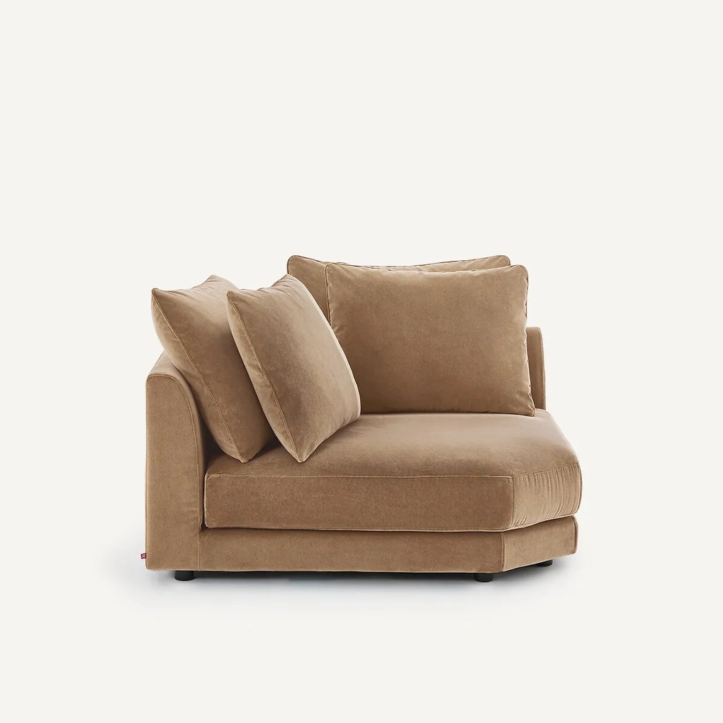 Modulaire hoekbank in stonewashed fluweel, TIBERIO