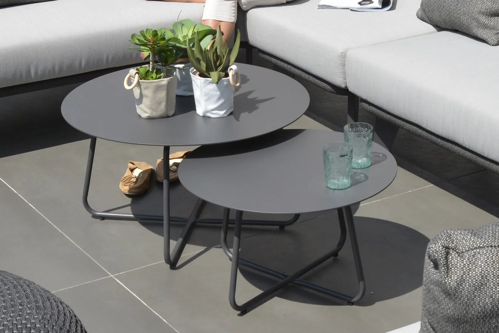 4SO Dali ronde aluminium loungetafel Ø73 cm. - Antraciet