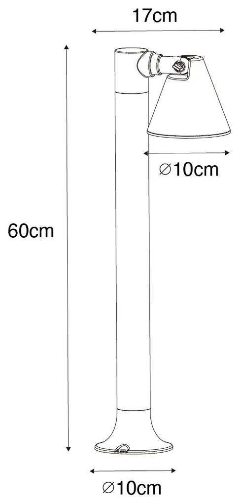 Modern buiten paaltje roestbruin 60 cm IP44 verstelbaar - Ciara Modern GU10 IP44 Buitenverlichting