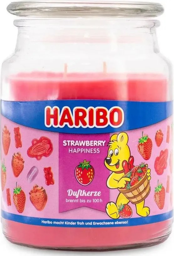 Haribo geurkaars - Strawberry Happiness - groot