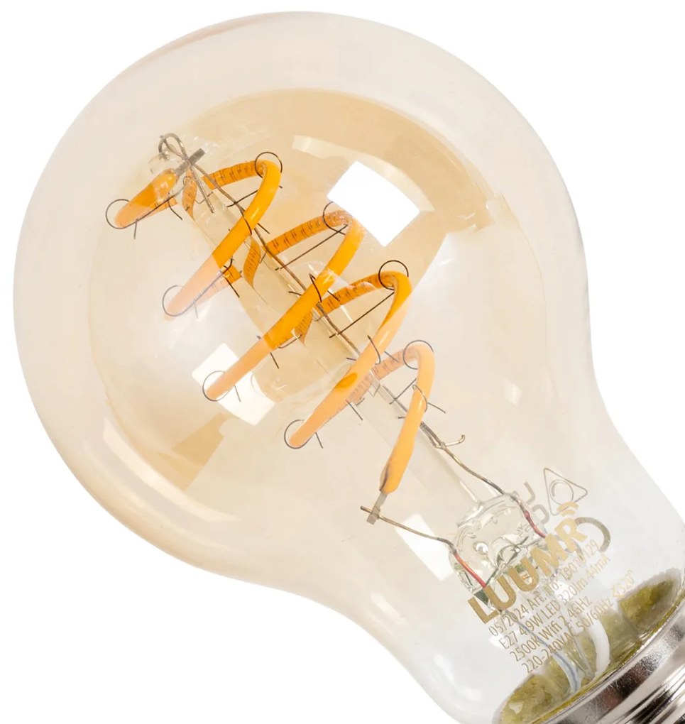 Set van 5 Smart E27 dimbare LED lampen A60 amber 4.9W 320 lm 2500K