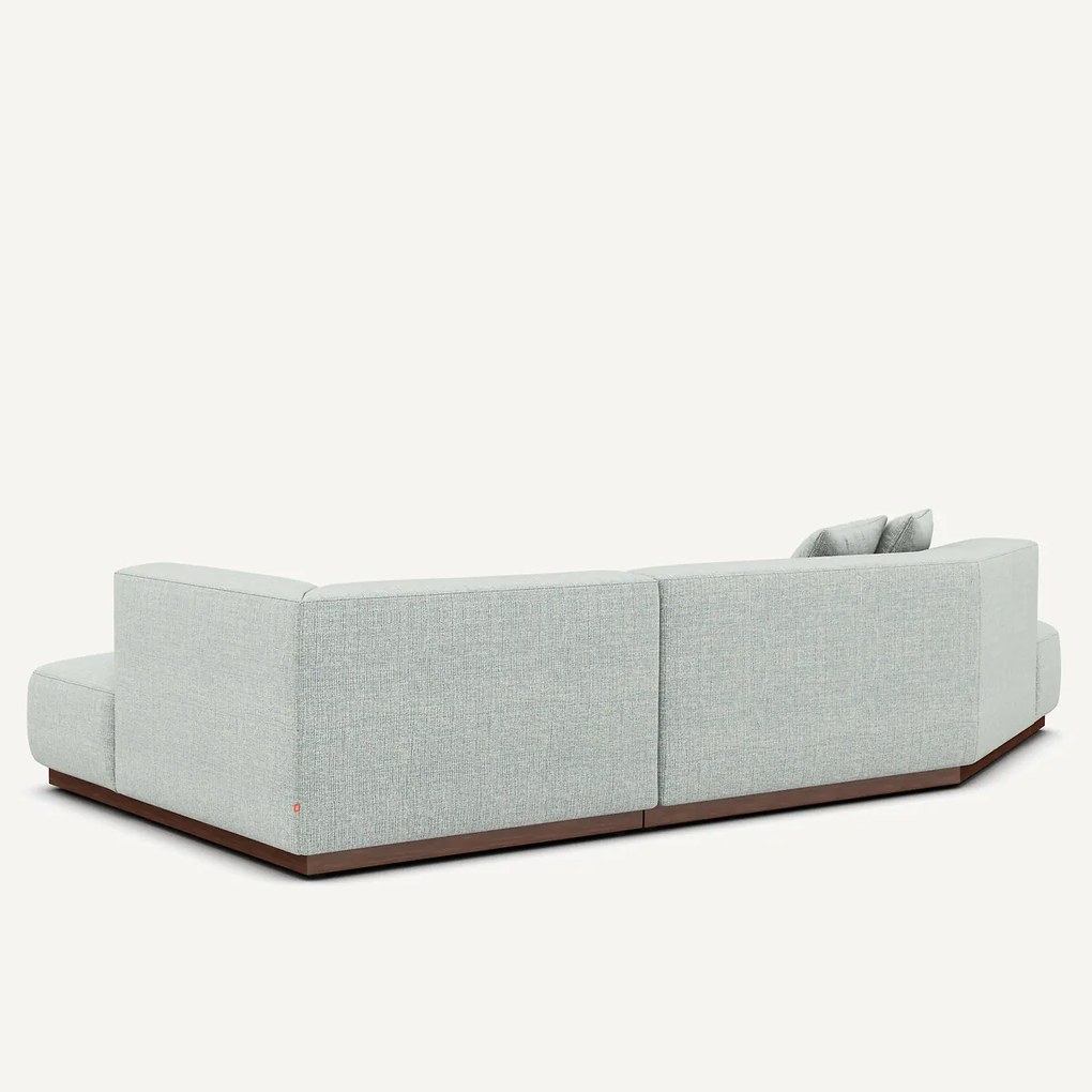 Rechtse open hoekbank in jaspé stof, Jacopo