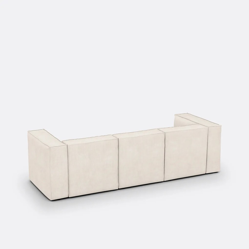 Modulaire bank, 3-zit, ribfluweel, Seven