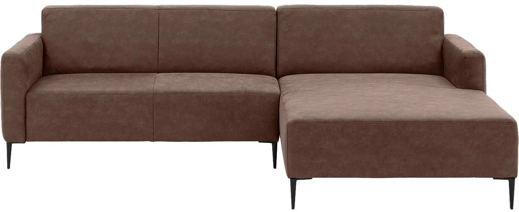 Goossens Key West bruin, micro leer, 2,5-zits, modern design