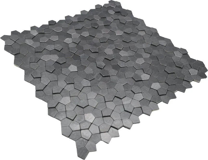 Zelfklevende Mozaïektegels Metaal | Pentagon 3D Antraciet | 28,2×28,2 cm | Keuken, Bad & WC
