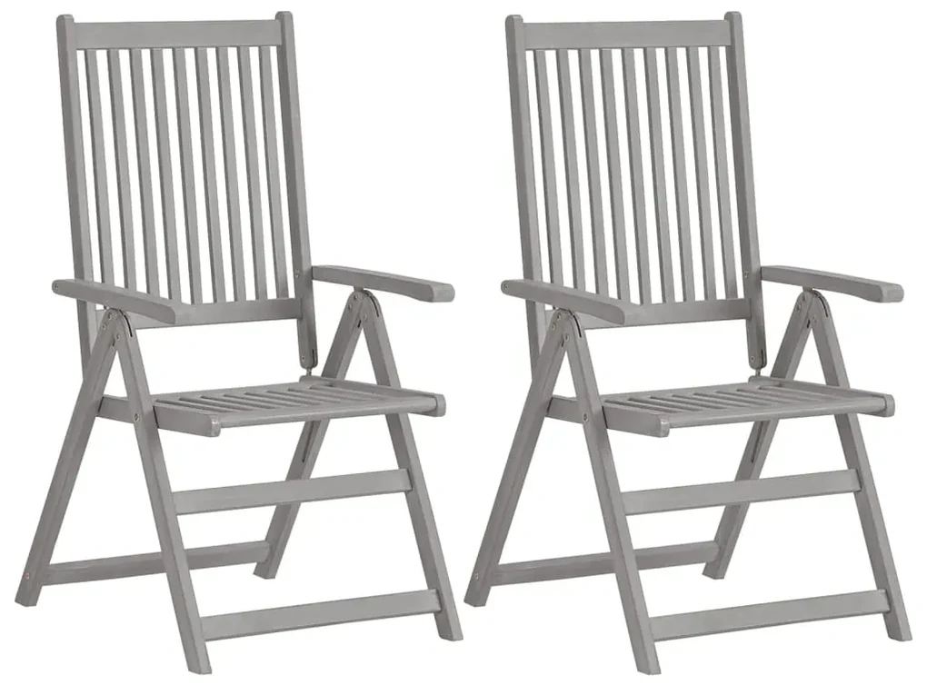 vidaXL Tuinstoelen 2 st verstelbaar met kussens massief acaciahout