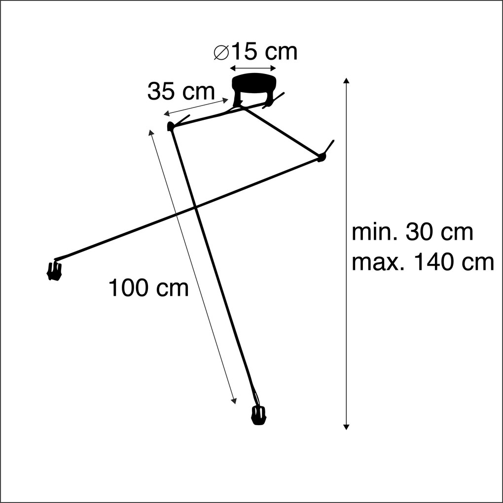 Moderne hanglamp staal zonder kap 2-lichts - Blitz