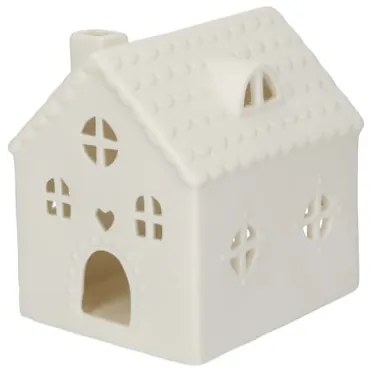 Waxinelichthouder, porselein, gingerbreadhuis, 9,5 cm