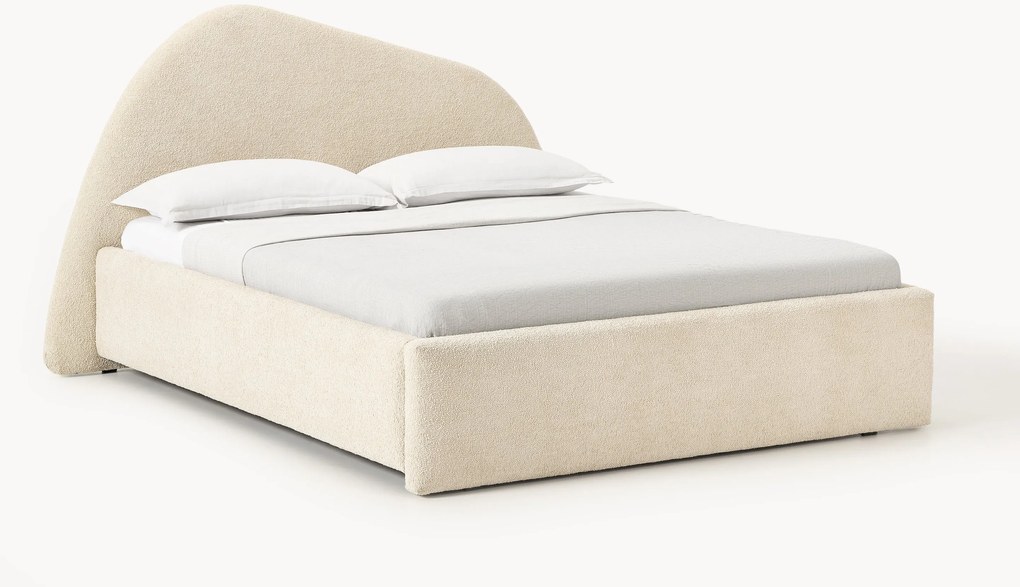 Bouclé gestoffeerd bed Gary