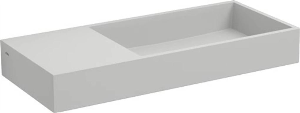 Mini WashMe Fontein met voorbewerkte kraangat links 56x24x8,5 cm Aluite/Wit