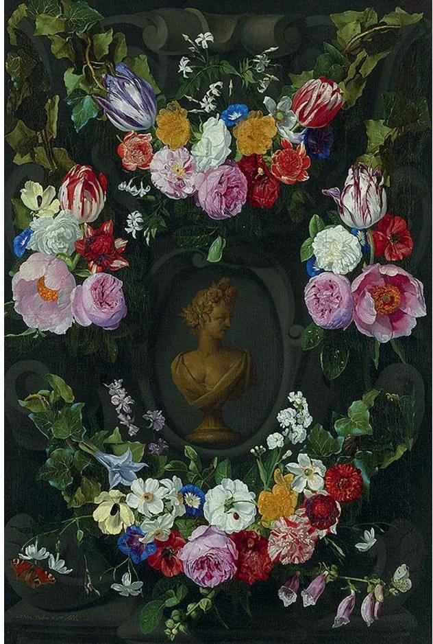 Goossens Schilderij Festoon Of Flowers, 80 x 120 cm incl frame