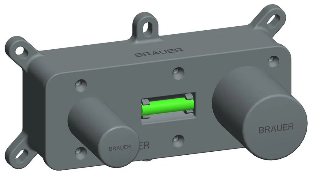 Brauer Black Edition ColdStart wastafelkraan inbouw rechte uitloop met achterplaat model A1 zwart mat