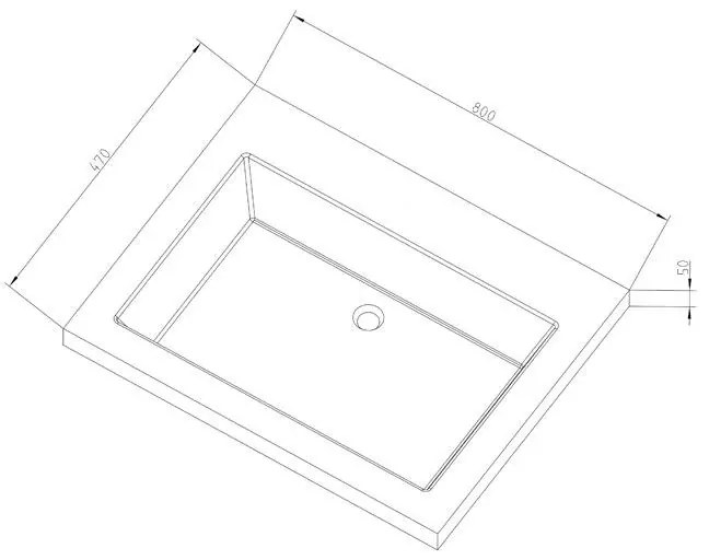 Lambini Designs Novara wastafel natuursteen 80cm zonder kraangat