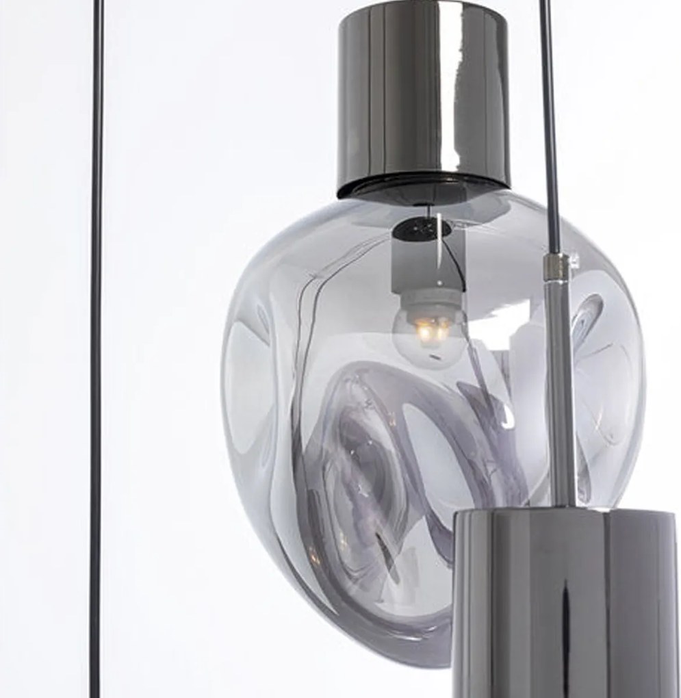 Hanglamp Traps Gedeukt Glas Zilver