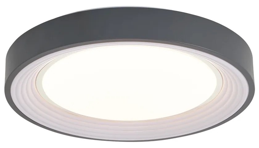Moderne plafondlamp grijs met wit 38cm incl. LED dimbaar - Kanton Modern rond Binnenverlichting Lamp
