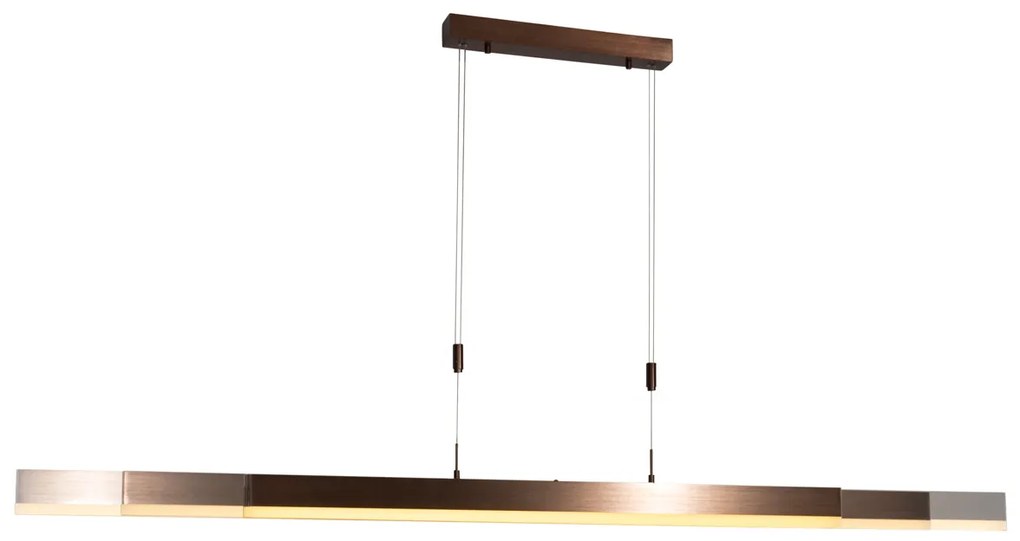 Eettafel / Eetkamer Moderne verstelbare hanglamp donker brons incl. LED dimbaar - Lamba Modern Binnenverlichting Lamp