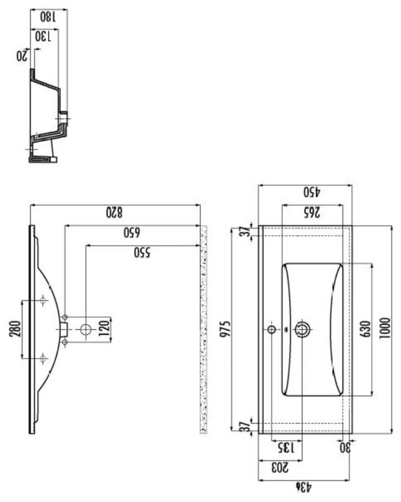 Sanicare Q6 badkamermeubel met 2 laden 100 cm antraciet