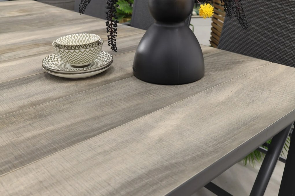Hartman Napoli/Kings verstelbare tuinset antraciet - 220x100 cm. - Keramiek tafelblad