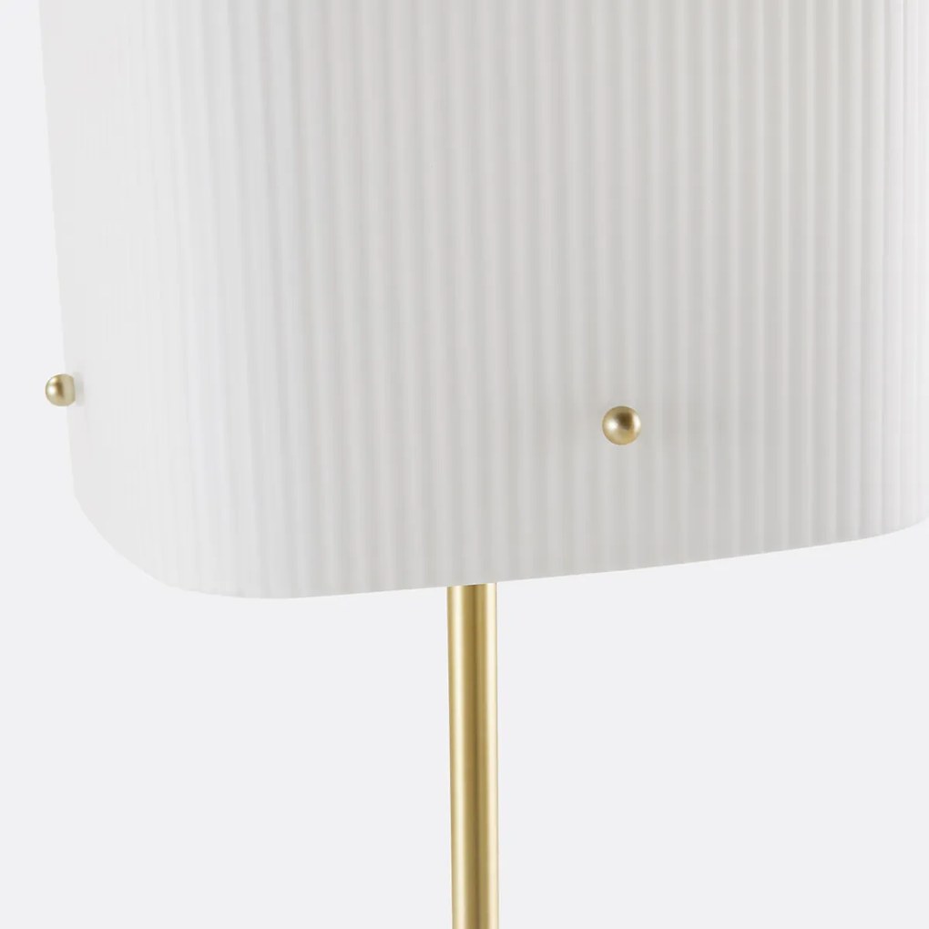 Vloerlamp in messing en geribbeld glas, Danny