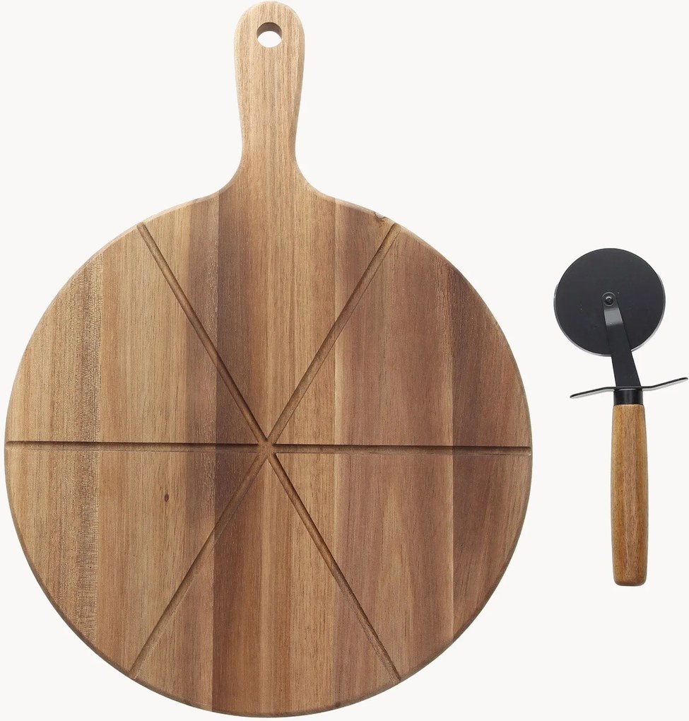 Snijplanken Starbamboo van bamboehout met pizzames, 2-delig