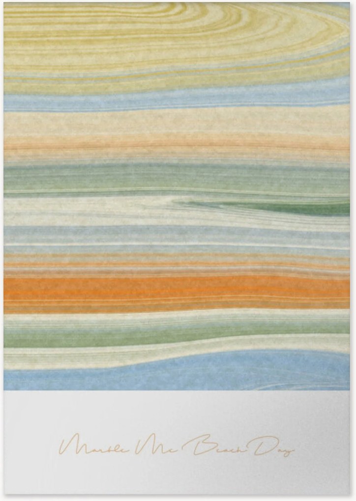 Ingelijste digitale print Marble Me Beach Day