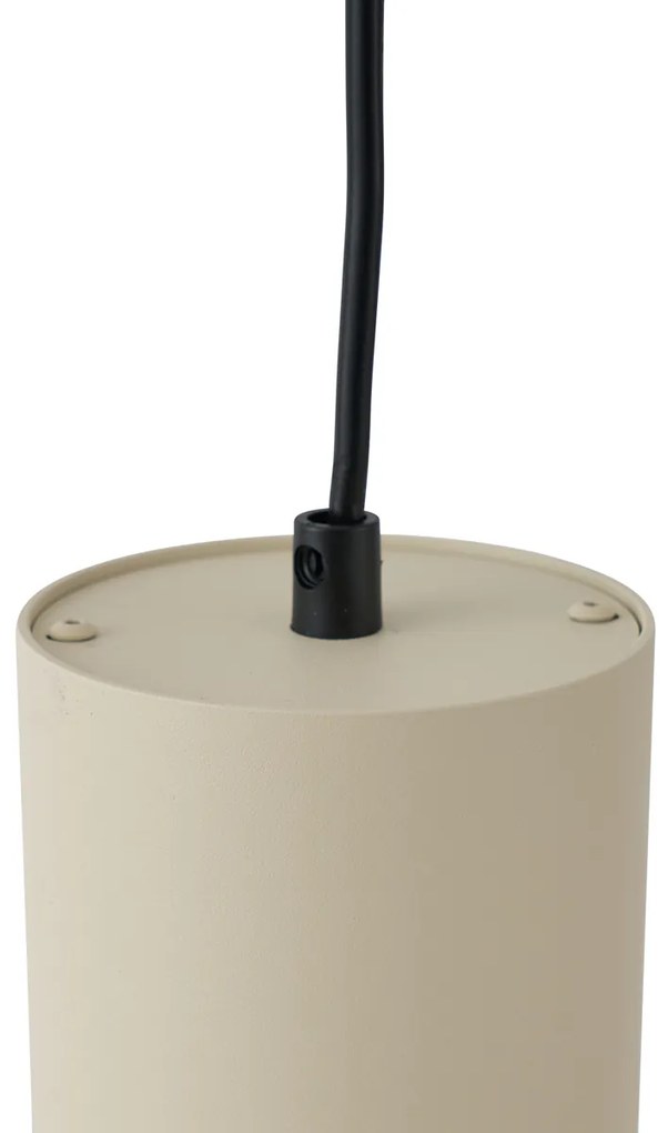 Moderne hanglamp beige met zwart voor railsysteem 1-fase GU10 70mm - Iconic Holt