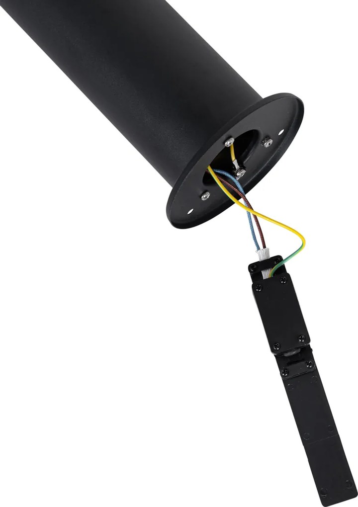 Staande buitenlamp zwart met opaal kap 70 cm - Odense