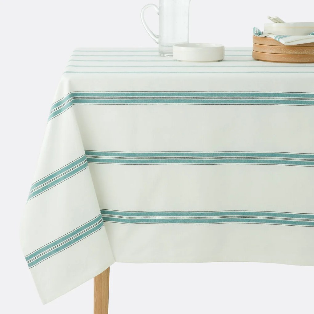 Gestreept geweven-geverfd katoenen tafelkleed, Boisseau