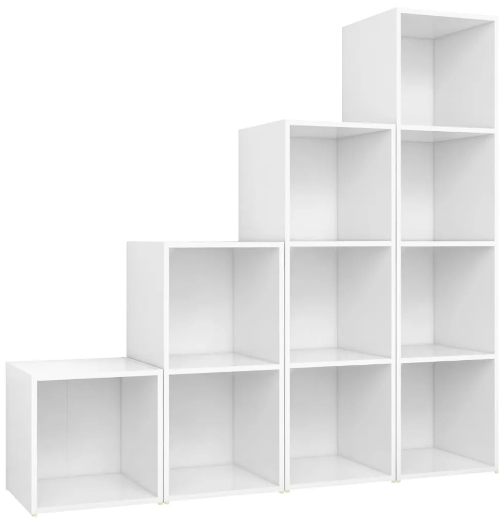 vidaXL 4-delige Tv-meubelset spaanplaat wit