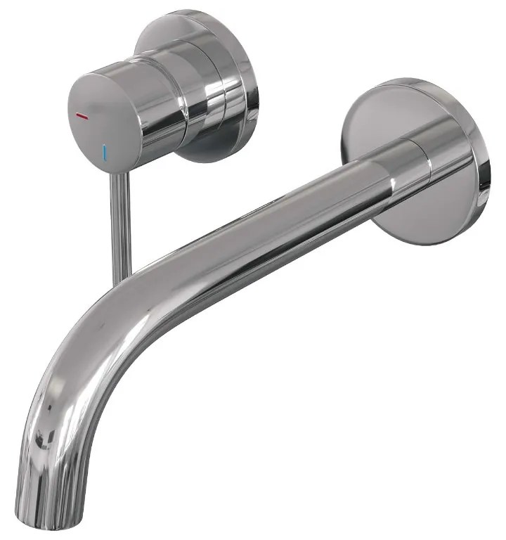 Brauer Chrome Edition ColdStart wastafelkraan inbouw gebogen uitloop en rozetten model A2 chroom