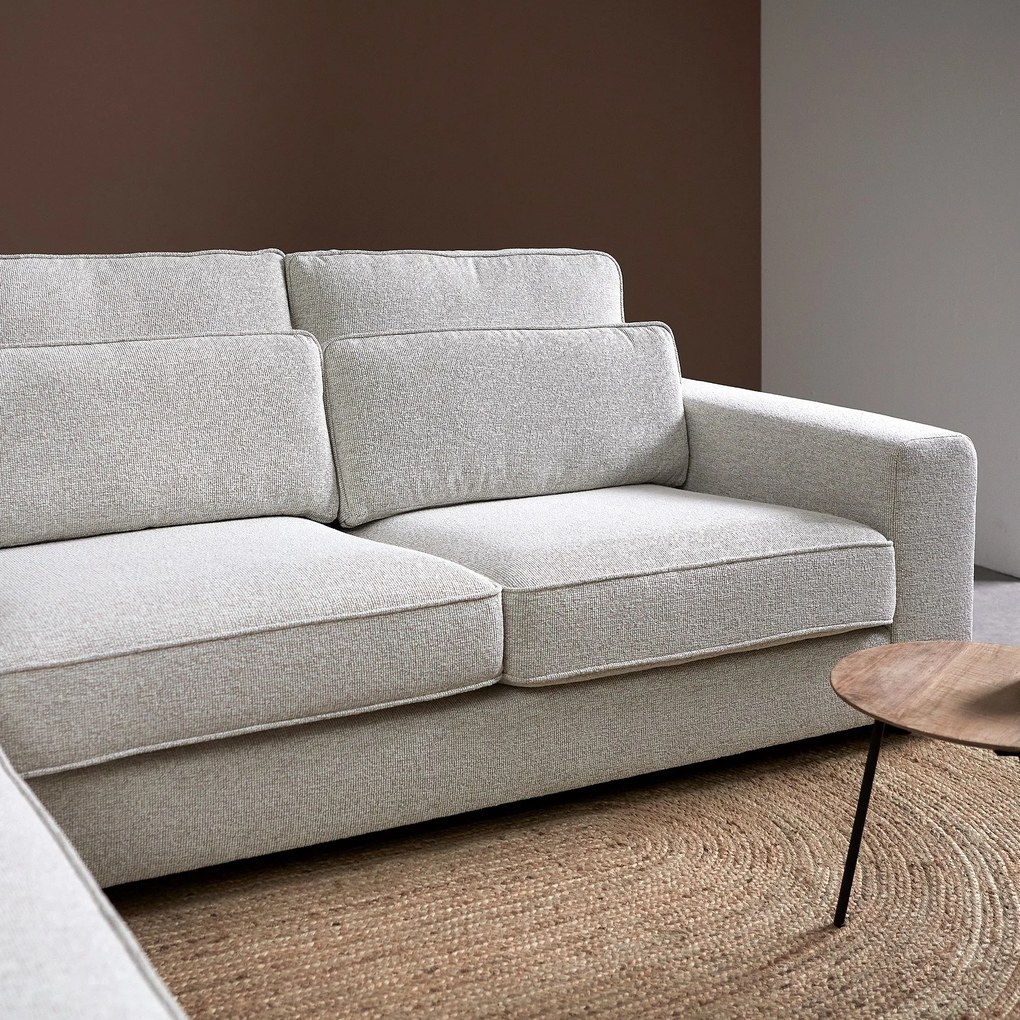 Hoekbank Met Dubbele Rugkussens Beige L
