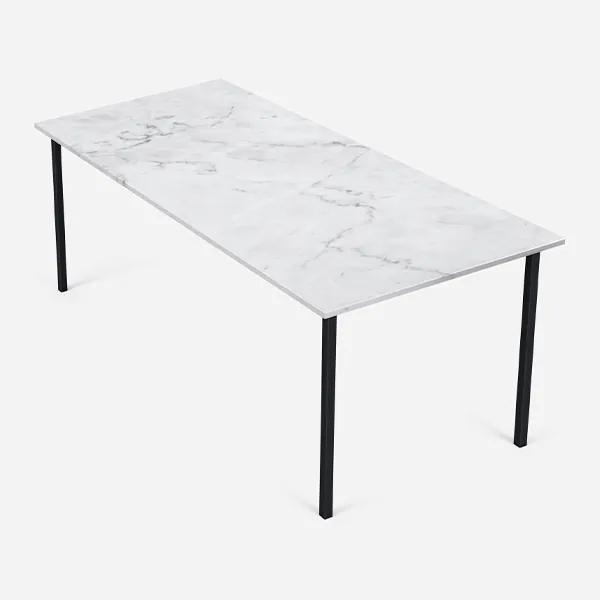 Marmeren Eettafel - Carrara Wit (4-poot) - 220 x 90 cm