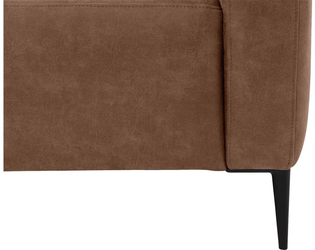 Goossens  Key West bruin, micro leer, 2,5-zits, modern design met ligelement links