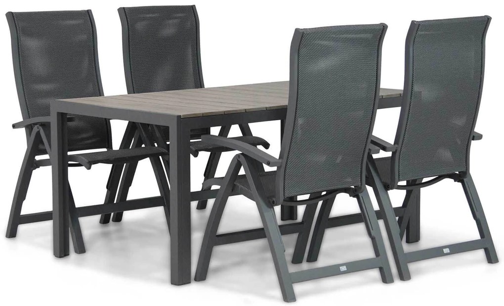 Tuinset 4 personen 155 cm Aluminium/Textileen /Aluminium/textileen Grijs Presto Tarenta/Young
