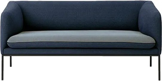 Ferm Living Turn Sofa bank Cotton 2-zits blauw met lichtgrijs zitkussen