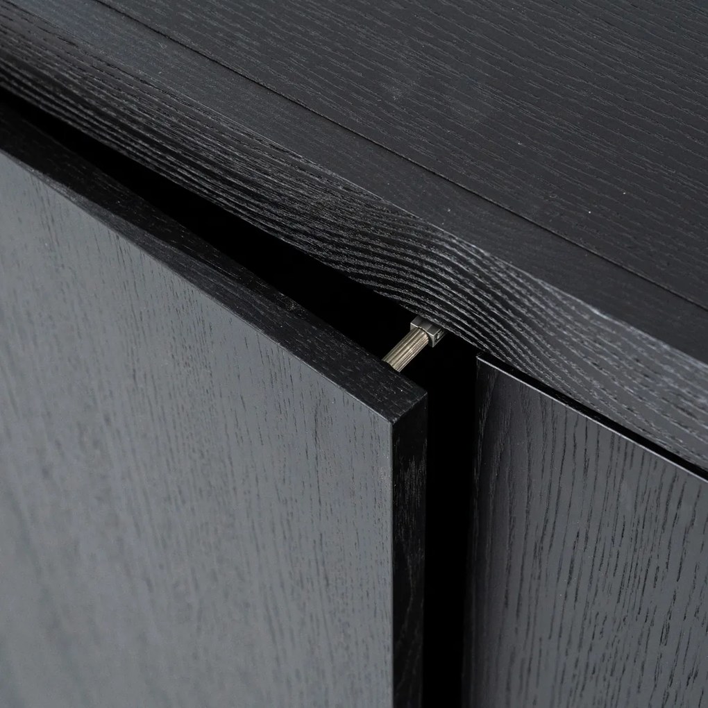 Tv-meubel Zwart Eiken 200 Cm - 200x42x45cm.