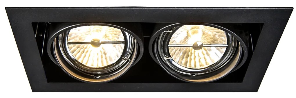 Grote Inbouwspot zwart AR111 verstelbaar 2-lichts - Oneon Design, Modern QR111 / AR111 / G53 Binnenverlichting Lamp