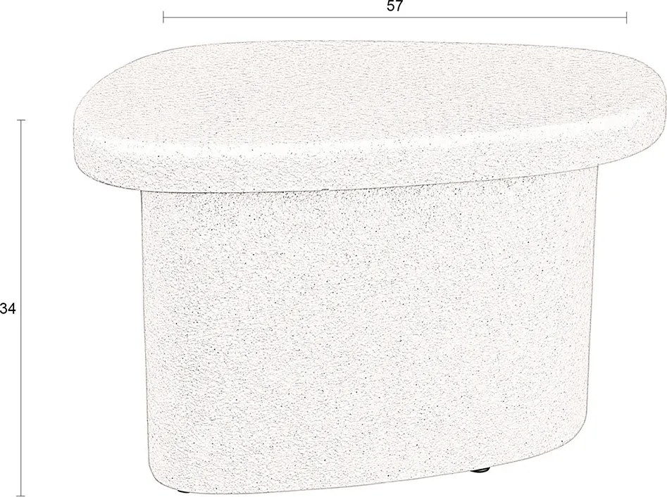 Dutchbone Veda Low Witte Bijzettafel Organisch - 56 X 41cm.